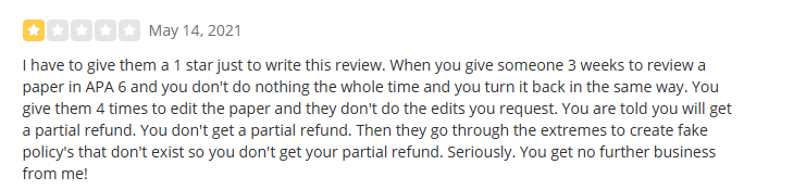 EduBirdie Yelp review screenshot 1